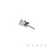 316L SURGICAL STEEL THREADLESS PUSH IN ROUND CZ DOUBLE MOON TOP PART